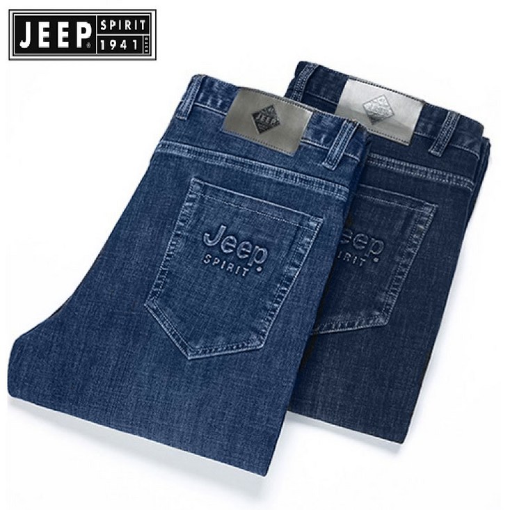 JEEP Spirit (지프스피릿) 남성 청바지 마이크로 탄성 미드 웨이스트 팬츠 비즈니스 캐주얼 청바지 Jeans-26812 - 쇼핑앤샵