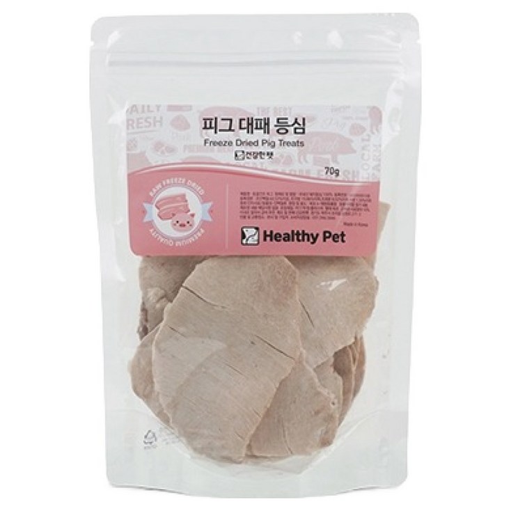 건강한펫 강아지 동결 건조 간식 피그 대패 등심