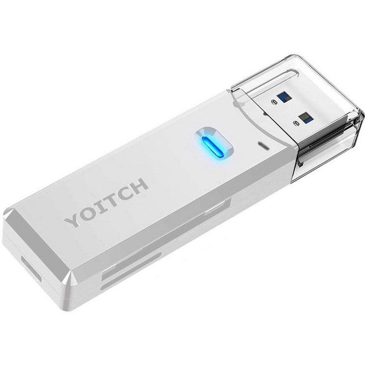요이치 USB 3.0 SD카드 리더기, YG-CR300, 화이트 - 투데이밈