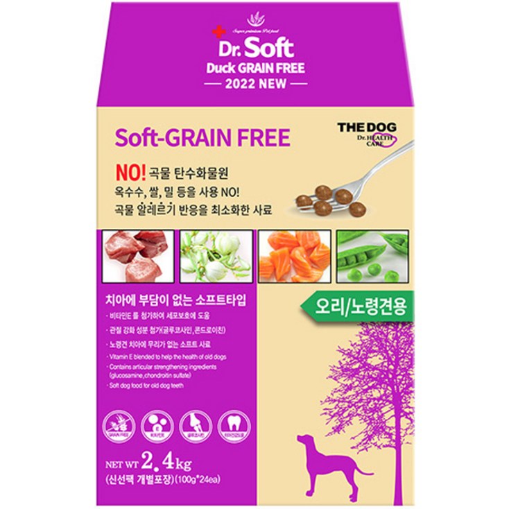 더독 노견용 닥터소프트 그레인프리 소프트사료, 오리, 2.4kg, 1개 더독 노견용 닥터소프트 그레인프리 소프트사료, 오리, 2.4kg, 1개