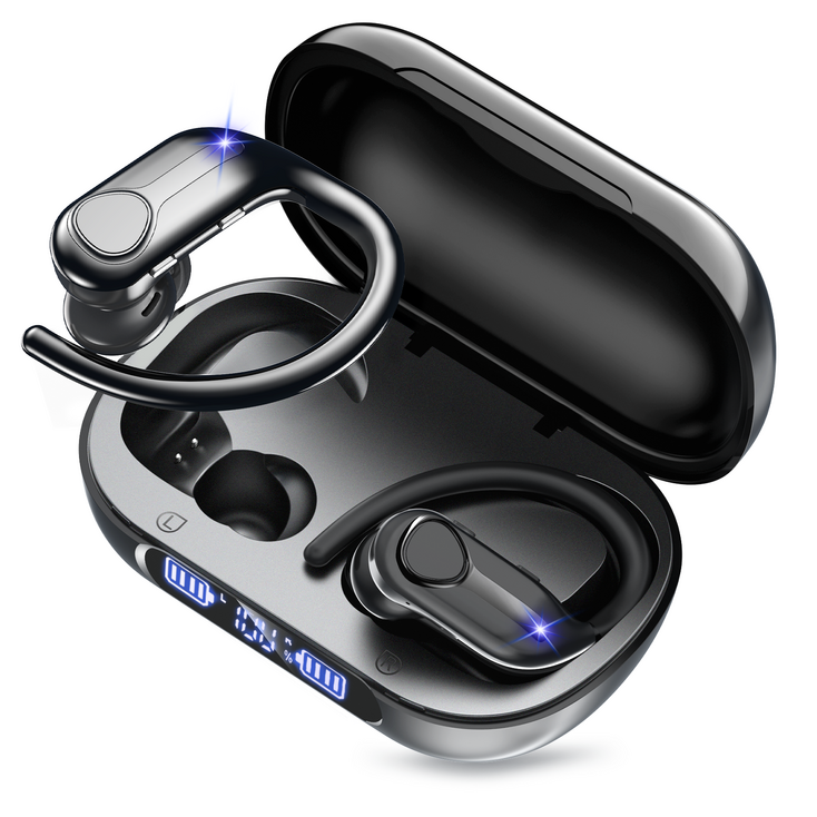 KONLI 귀걸이형 무선 블루투스 이어폰 노이즈 캔슬링 스포츠 방수 대용량 배터리 버튼식 S1 - 투데이밈
