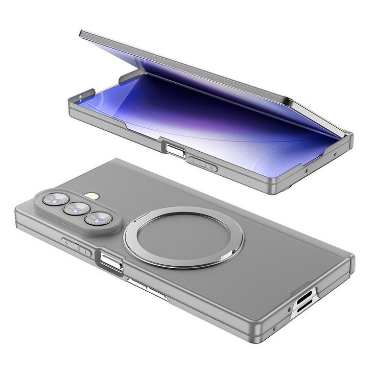 YINUO 갤럭시 Z 폴드 magsafe 듀얼 중축 힌지 보호 후면 360도 각도 조절이 거치대 케이스