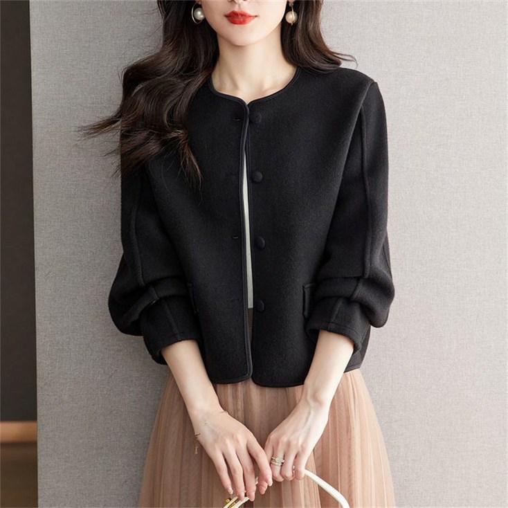 AOKADA 여성 봄 가을 루즈핏 라운드 심플 세미 정장 자켓 간절기 가디건