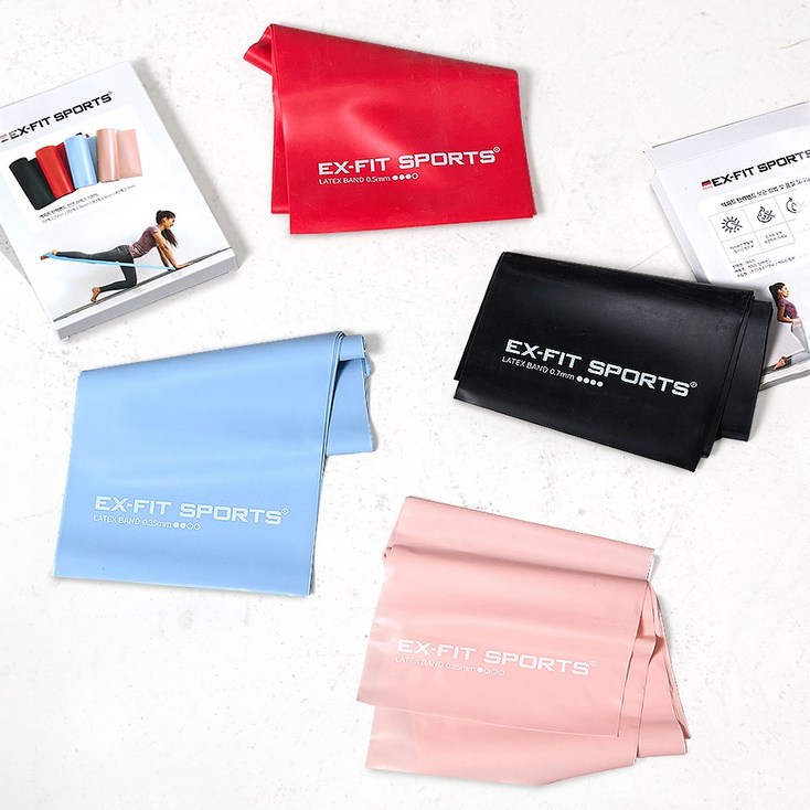 엑피트 라텍스 스트레칭밴드  보관가방, 1단계4단계, 1개