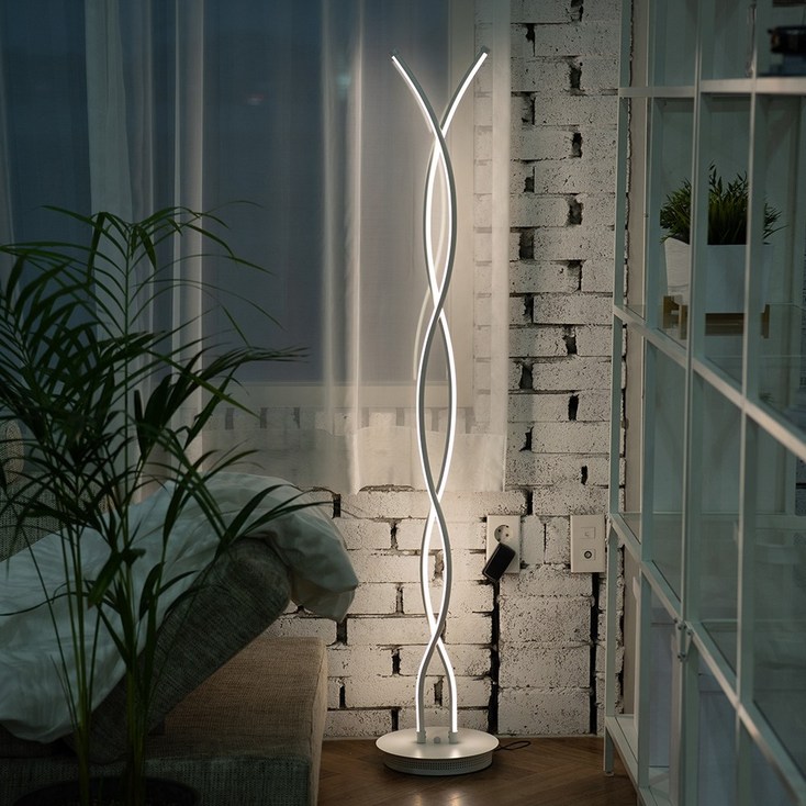 라루즈 국내제작 Mare 마레 9단계 밝기조절 장스텐드 인테리어조명, 화이트