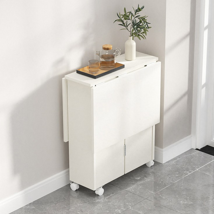 Precious Evyday 접이식 식탁 설치완료 이동식 2단 수납대 공간절약 주방 거실용