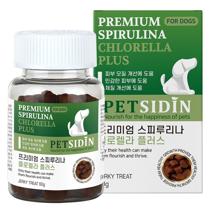 펫시딘 스피루리나 클로렐라 강아지 피부 영양제, 스피루리나, 1개, 모질/민감한 피부/체질 개선 - 투데이밈