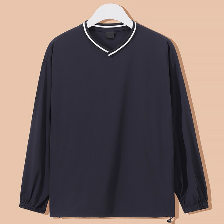 후앙스 오버핏 스트링 V넥 바람막이 맨투맨 티셔츠 GZCP5157