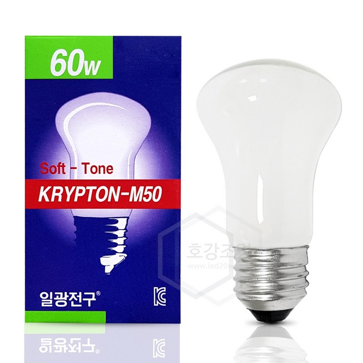 일광전구 국내산 백열전구 크립톤 60W 220V 불투명