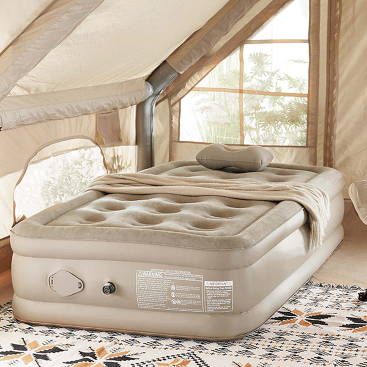 온라인원 어반카모 캠핑 자충 에어매트 야외 캠핑용 휴대용 침대 매트리스 2인용 더블 40cm 베게 증정