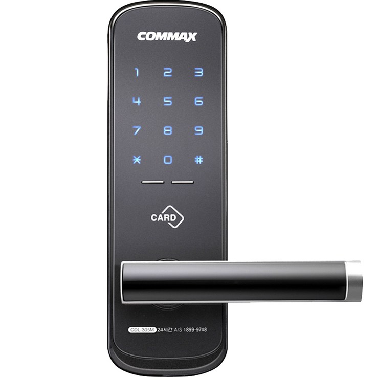 코맥스 무타공 번호키 디지털도어락 CDL305M  카드키 3p