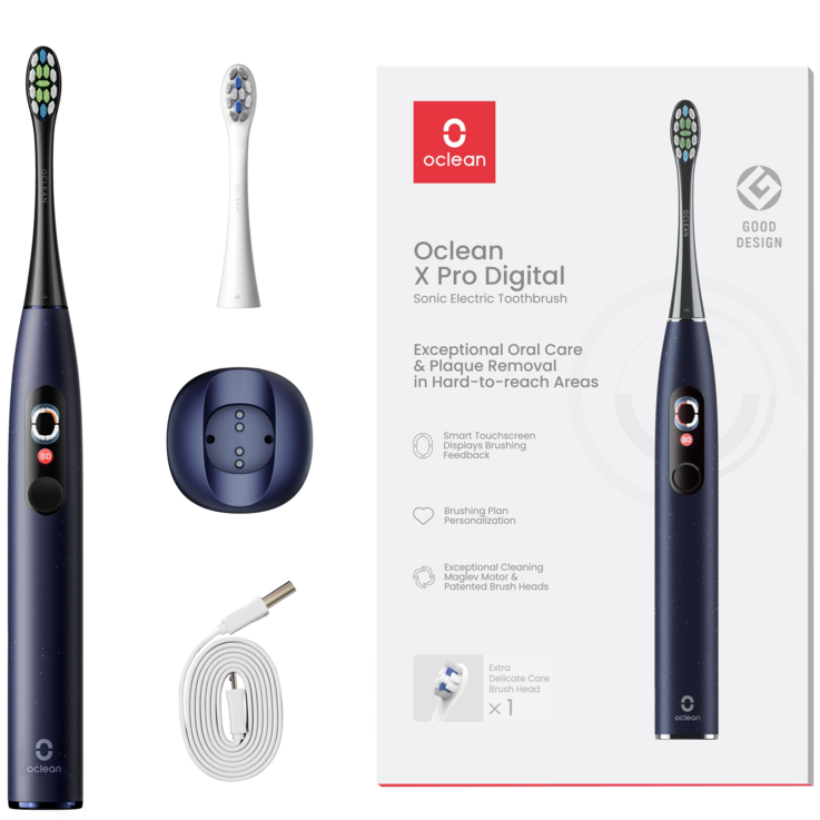 APP연동 오클린 X Pro 디지털 Oclean X Pro Digital 스마트 터치 스크린 전동칫술 분당 84000회 IPX7방수 1년무상AS, 블루, 1개