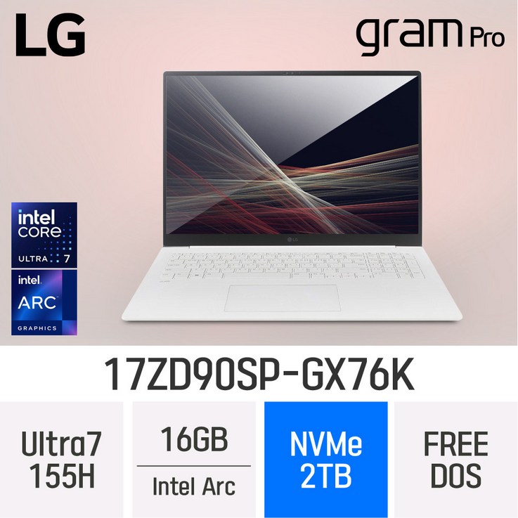 당일출고 LG전자 그램 프로17 17ZD90SPGX76K 최신형 업무용 인강용 고사양 노트북, 17ZD90SPGX76K, Free DOS, 16GB, 2TB, White