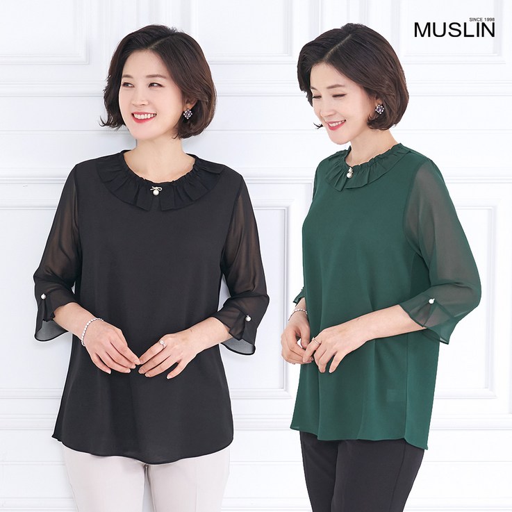 엄마옷 모슬린 로맨틱 무드 블라우스 BL002503중년여성의류마담미시옷50대60대빅사이즈할머니옷여성옷40대선물