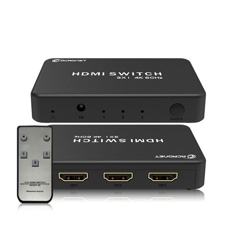 아크로넷 VDK-HD301 HDMI 선택기 3포트 4K 60Hz HDR, VDK-HD301