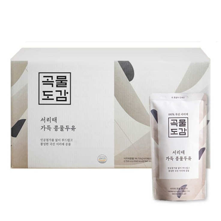 곡물도감 국산 무가당 서리태 콩물두유 곡물도감 국산 무가당 서리태 콩물두유