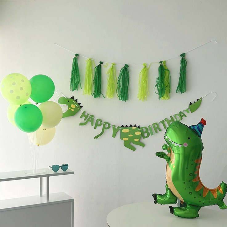 하피블리 공룡 풍선 가랜드 생일 파티 용품 세트, 생일가랜드공룡