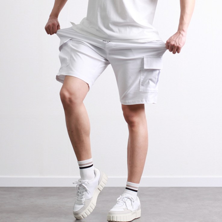 투뎃 남성용 울트라 사방 스판 카고 건빵 반바지