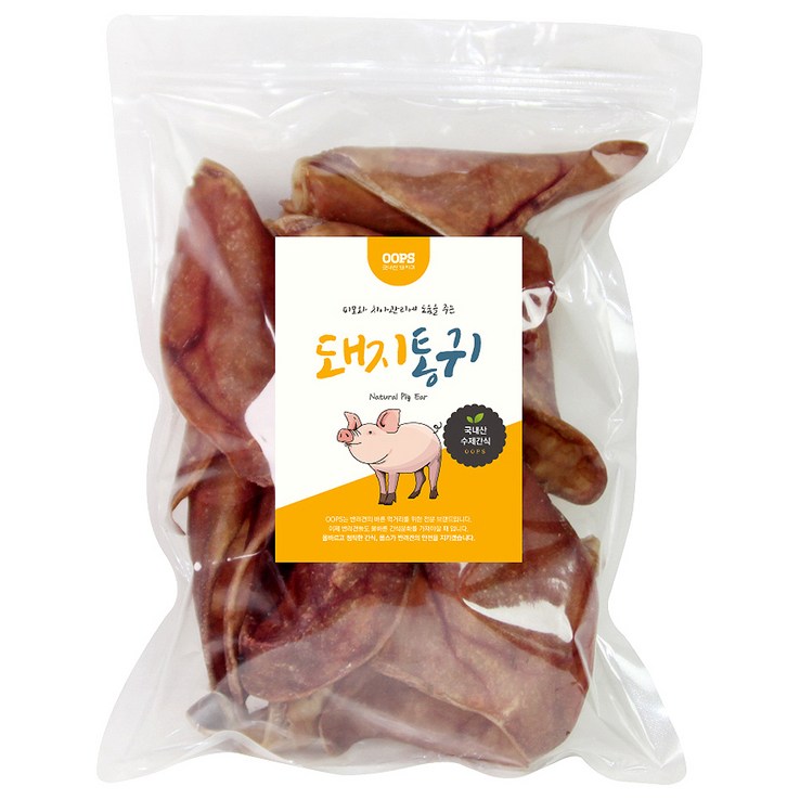 웁스 반려견 간식 돼지 500g