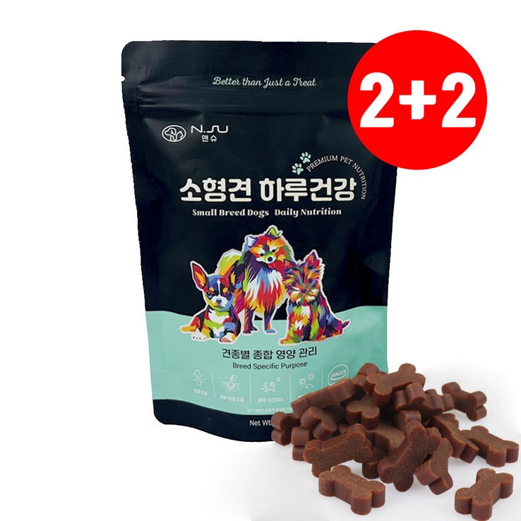 11 썬더펫 앤슈 소형견 하루건강 강아지간식 영양간식 기호성 소형견 애견 반려견 사료 영양제 기능성 피부 관절 눈 뉴트리탑 6g30 180g, 2개, 180g