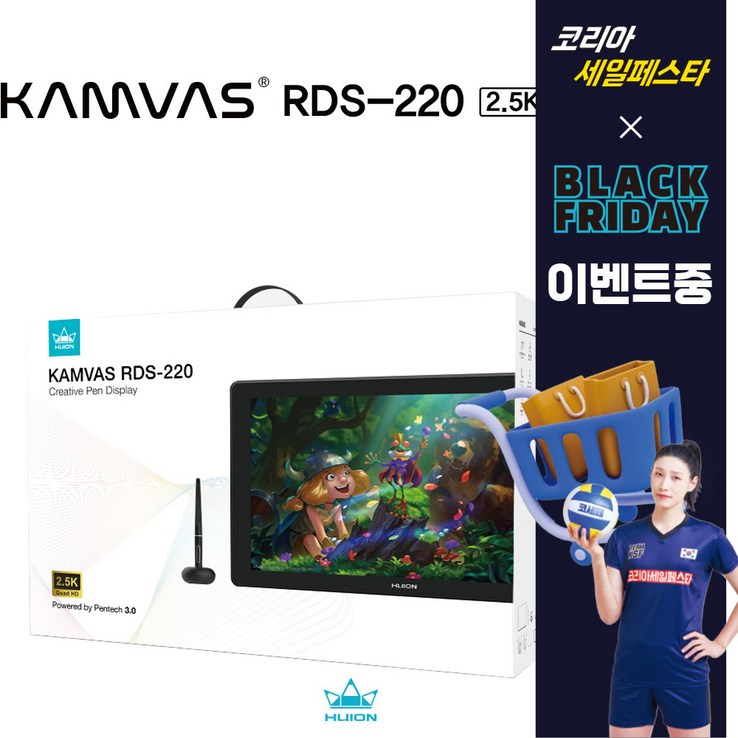 휴이온 KAMVAS RDS220 22인치 QHD액정타블렛 휴이온 KAMVAS RDS220 22인치 QHD액정타블렛