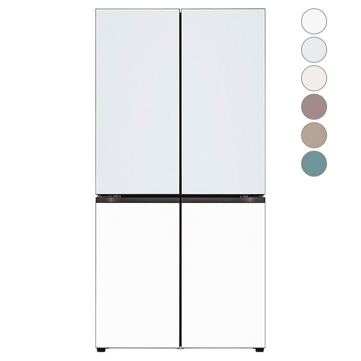 [색상선택형] LG전자 디오스 오브제컬렉션 4도어 냉장고 글라스 875L M873AAA031, M873GYW031S, 글라스 크림스카이(상), 글라스 크림화이트(하)