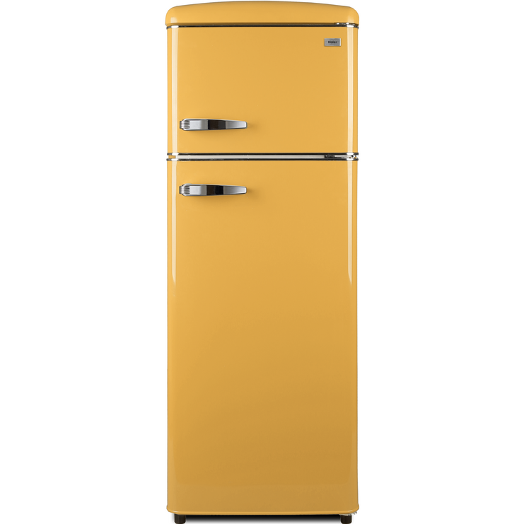 하이얼 레트로 스타일 일반 소형 냉장고 206L 방문설치, 옐로우, HRT210MDY
