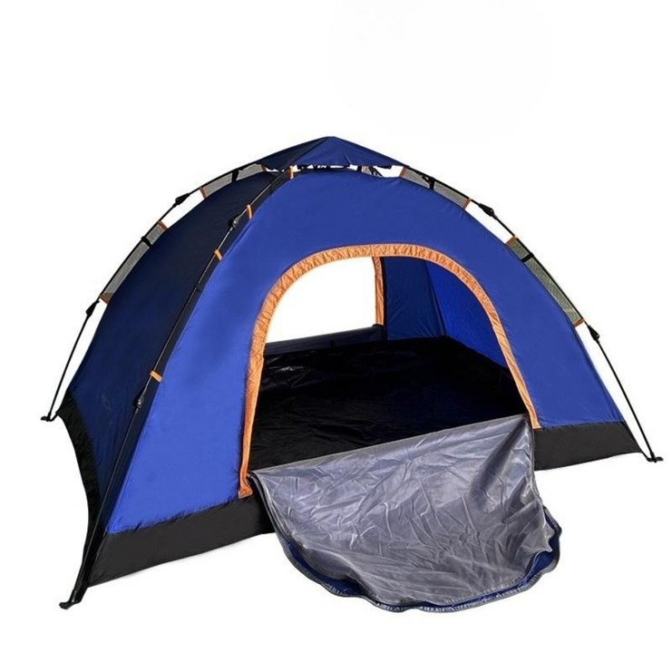 2초 간편설치 야외 1-2인 싱글 더블 방수 초경량 자동 텐트 캠핑 캠핑 낚시 여행, 더블 네이비 블루