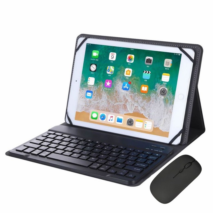 핀흔 태블릿 케이스 무선 블루투스 키보드마우스 910인치 적용, 블랙910인치 적용