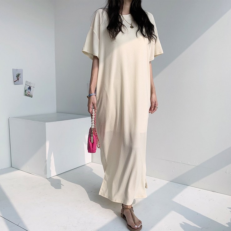 나잇벨라 반팔 루즈핏 캐주얼 주름 메리 플리츠 롱원피스 나잇벨라 반팔 루즈핏 캐주얼 주름 메리 플리츠 롱원피스