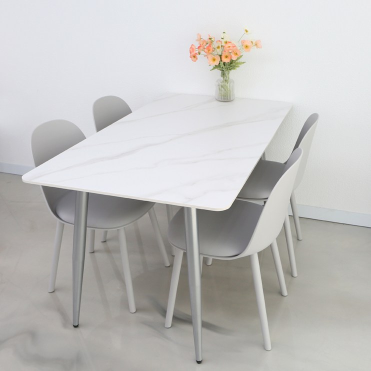 참갤러리 마로니 1400 4인용 세라믹 직사각 식탁 + 의자 4p 세트 방문설치