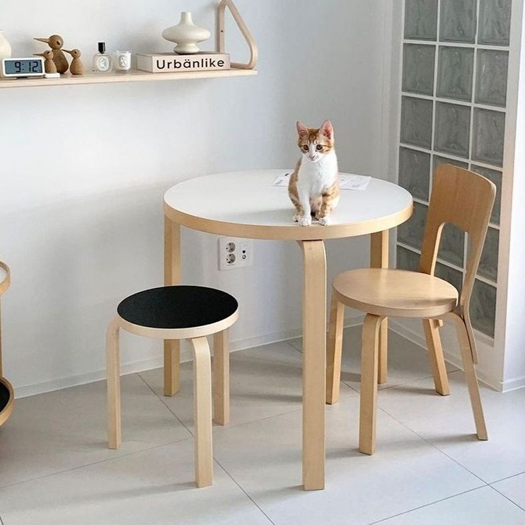 아르텍 알토 테이블 artek aalto 원목 반원 사각 라운드 식탁 카페 테이블