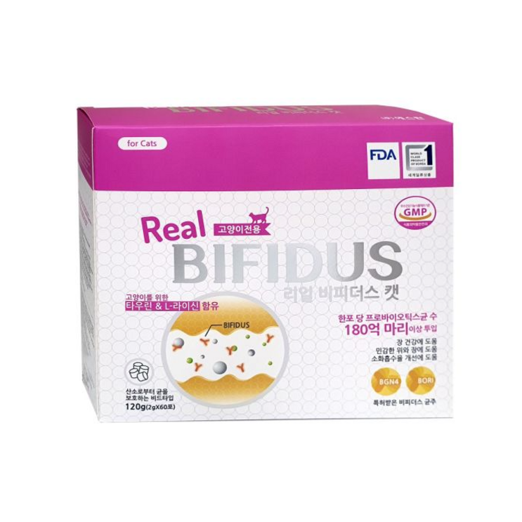 리얼비피더스 캣 120g 2g 60포 고양이유산균