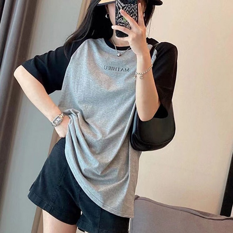 100 면 반팔 티셔츠 빈티지 오버핏 반팔티