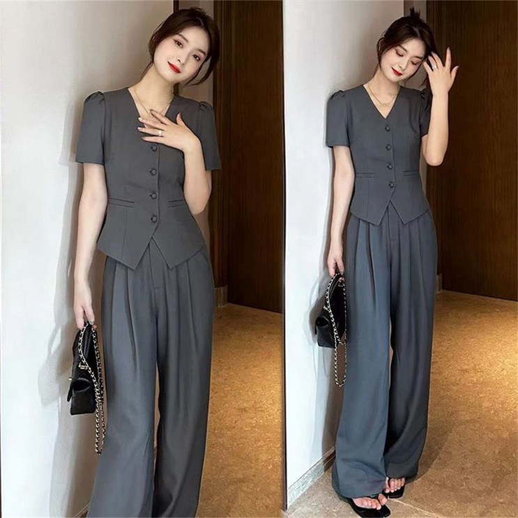 여성 투피스  반팔자켓  여름바지  와이드팬츠  반팔티  블라우스  셔츠  TZ8041918 64