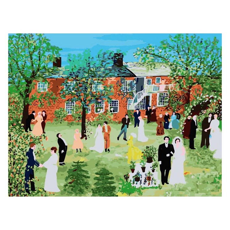 모모픽스페인팅 DIY 명화 그리기 60 x 75 cm, WP22 그랜마모지스 시골결혼식, 1개