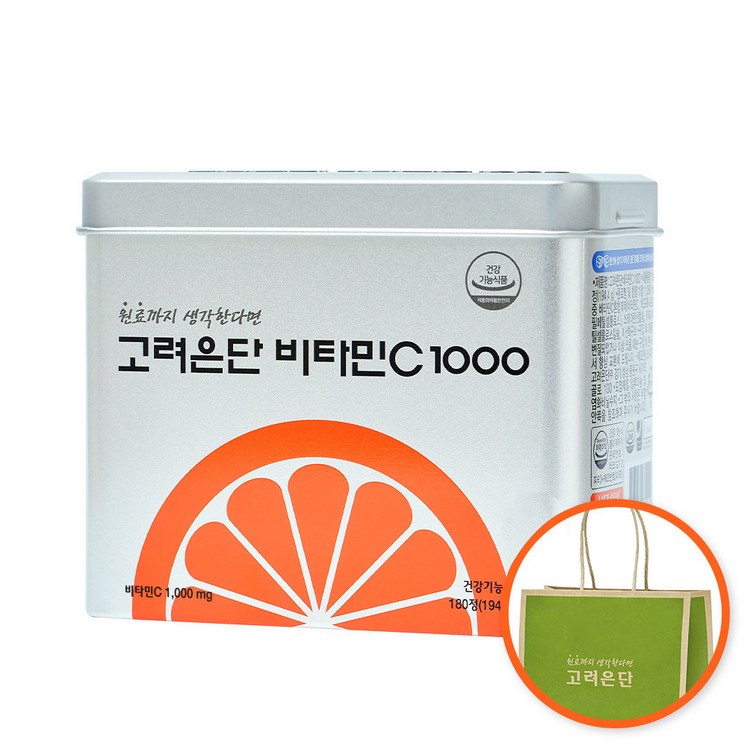 고려은단 비타민C 1000 + 쇼핑백, 180정, 1개 - 쇼핑뉴스