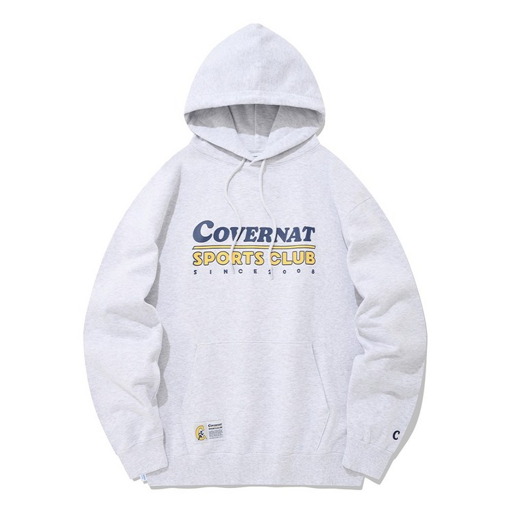 커버낫 본사스포츠클럽 어센틱 로고 후디 헤더 그레이