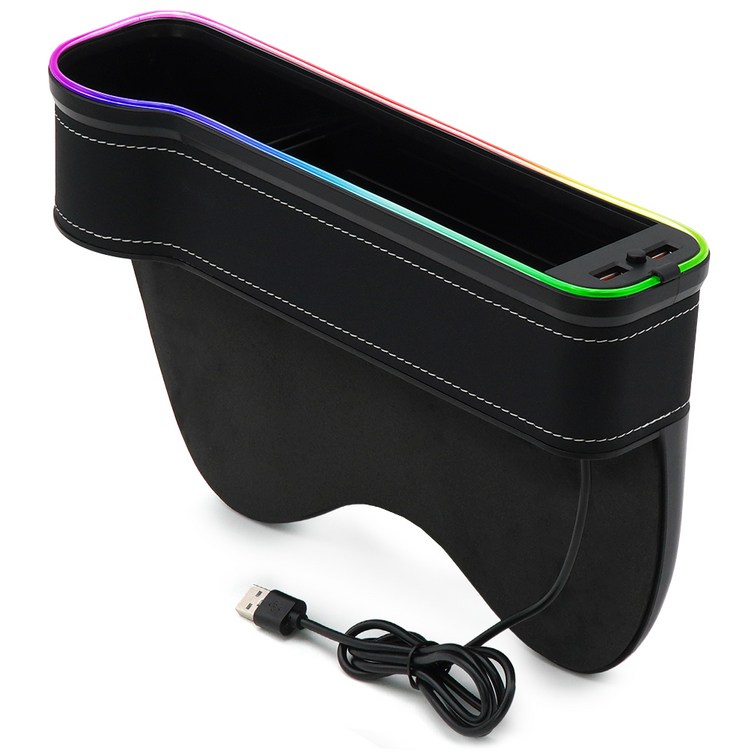 에이스피드 차량용 멀티 컵홀더 틈새 수납 QC3.0 USB 충전 사이드포켓, 1개, 블랙운전석