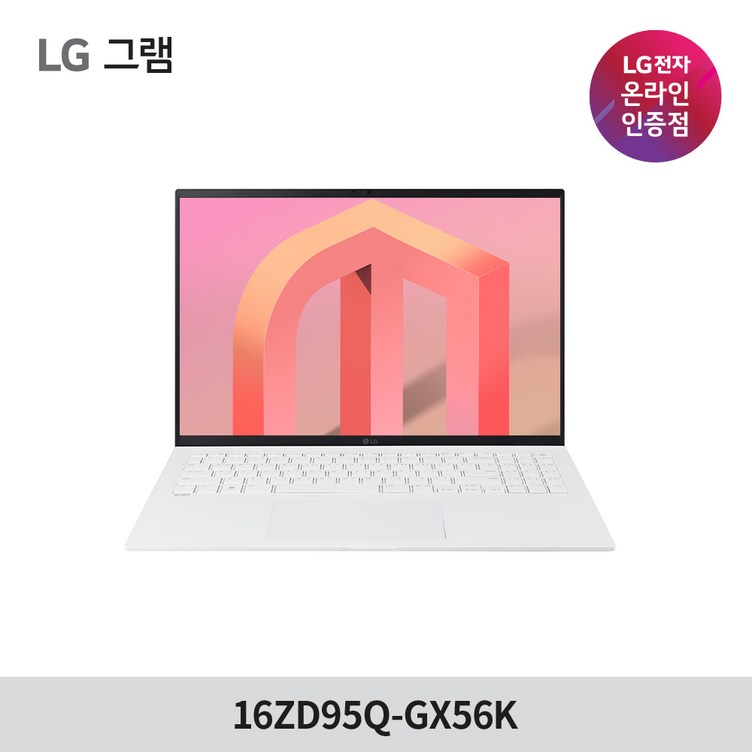 LG전자 그램 16ZD95QGX56K 40.6cm 대화면 초고해상도 노트북, 16ZD95QGX56K, Win11 Home FPP, 16GB, 256GB, 코어i5, 화이트