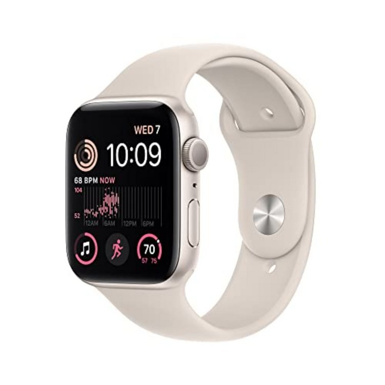 애플 워치 SE2 2세대 GPS 40mm 스마트워치 피트니스 수면 트래커 낙상감지, 스타라이트 스포츠밴드  스타라이트, 40mm  MLcm