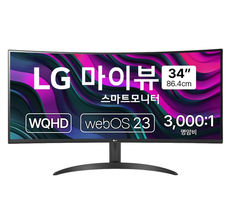 LG전자 WQHD MyView 스마트 커브드 모니터 34SR60QC