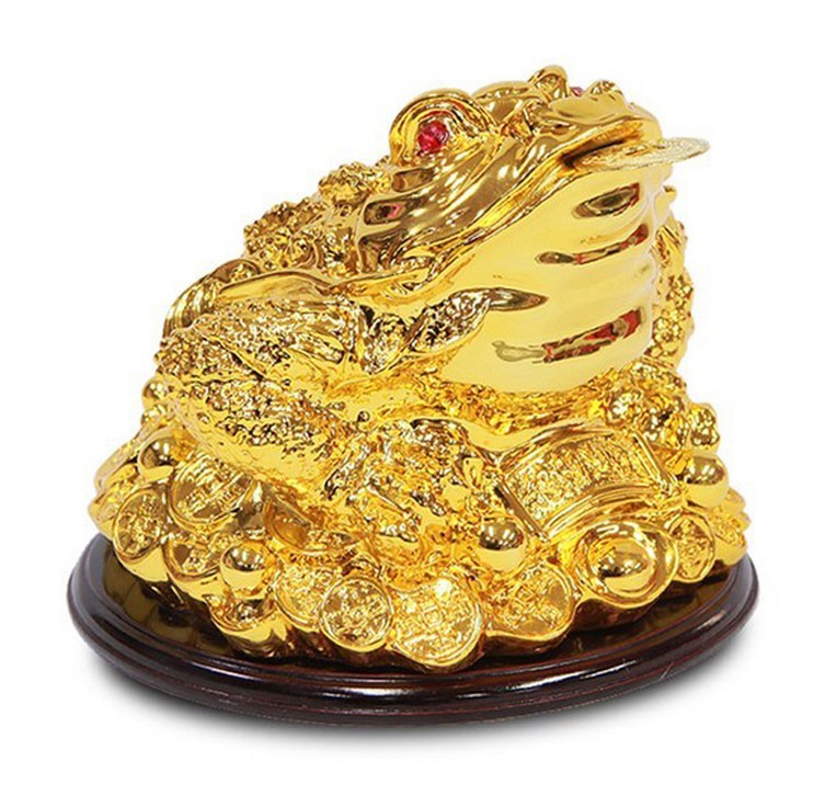 사라코 개업 선물 풍수용품 원형 황금 삼족 두꺼비 조각상