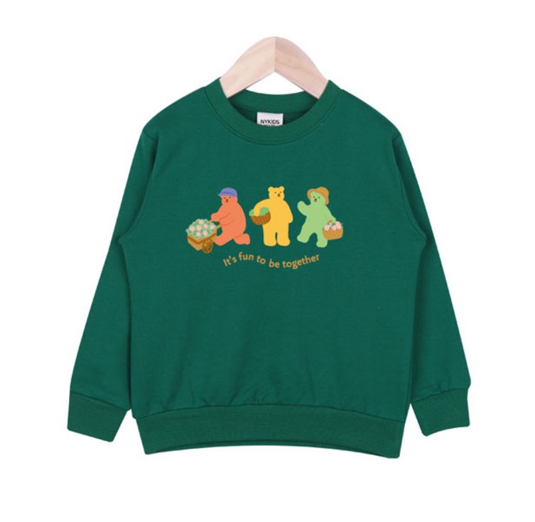 초록색맨투맨 뉴욕꼬맹이 아동용 젤리베어 맨투맨z 티셔츠 J015