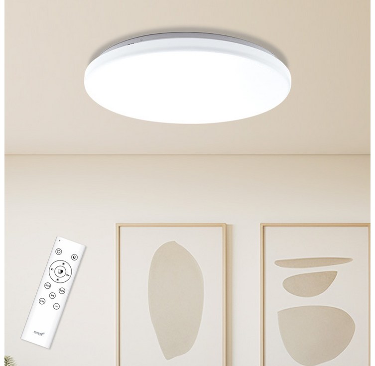 번개표 원하 스마트컨트롤 원형 방등 디밍 LED 리모컨 60W, 삼색변환