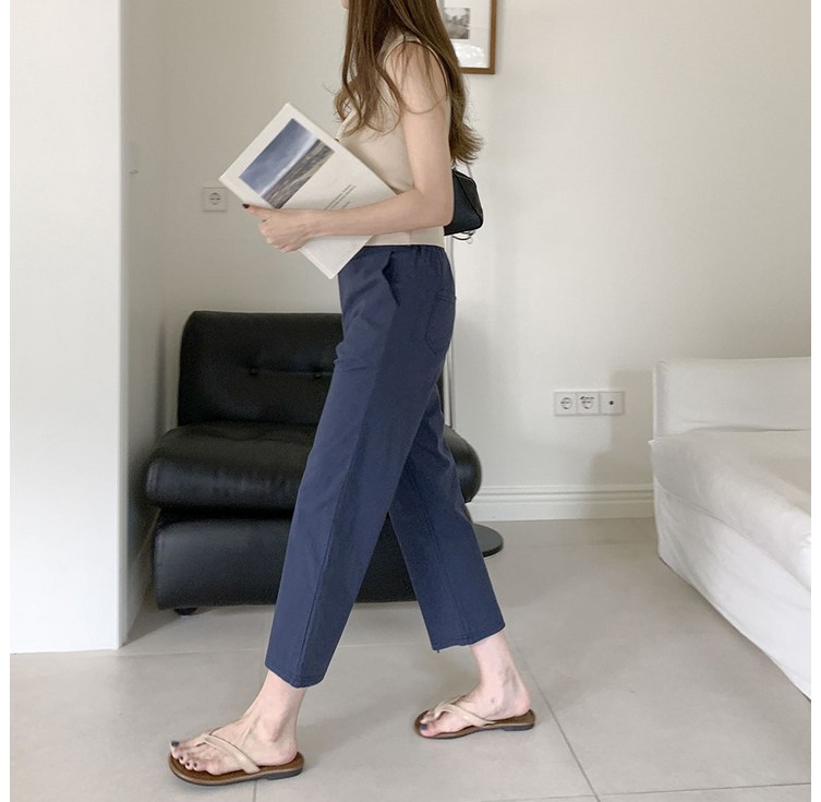 앤샵 여성 데이오프 썸머 8부 린넨 뒷밴딩 여름 팬츠4color