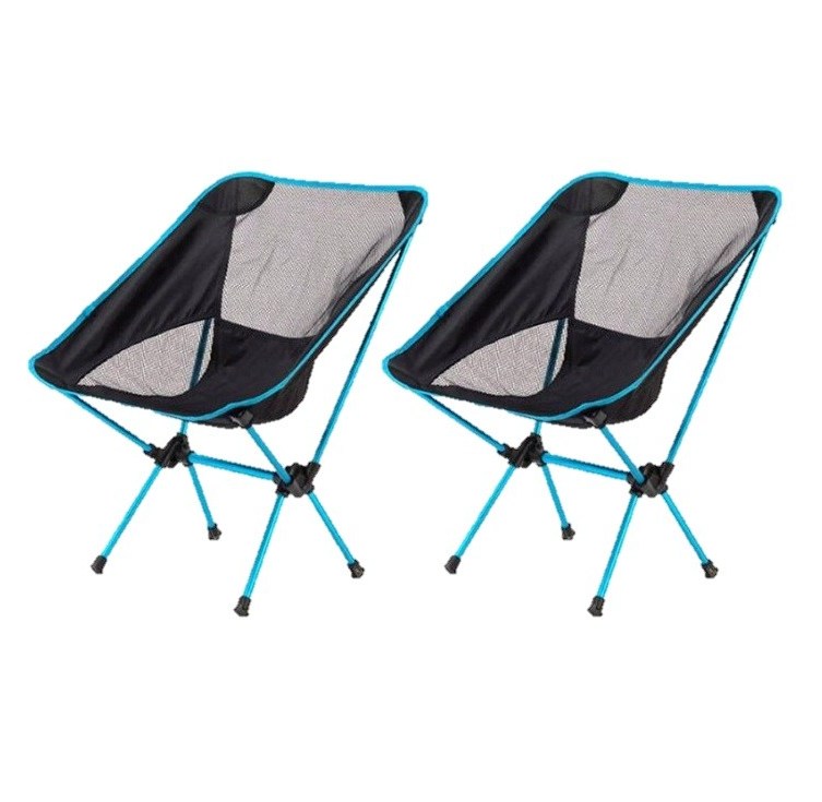 올라운더 초경량 폴딩 캠핑 낚시 의자, 블루, 2개