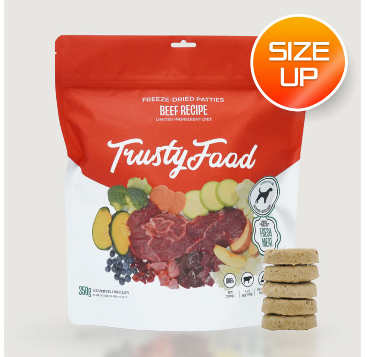 쿠팡특가 트러스티푸드 기호성좋은 강아지 저알러지 동결건조 사료, 350g, 1개, 소