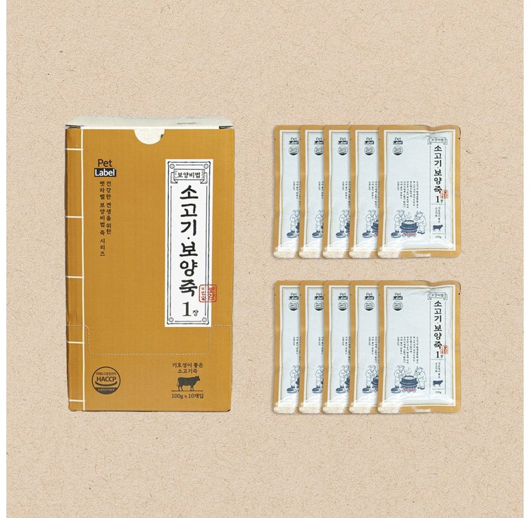 펫라벨 보양비법 강아지 보양죽, 강아지보양식, 10개, 100g, 소고기 펫라벨 보양비법 강아지 보양죽, 강아지보양식, 10개, 100g, 소고기