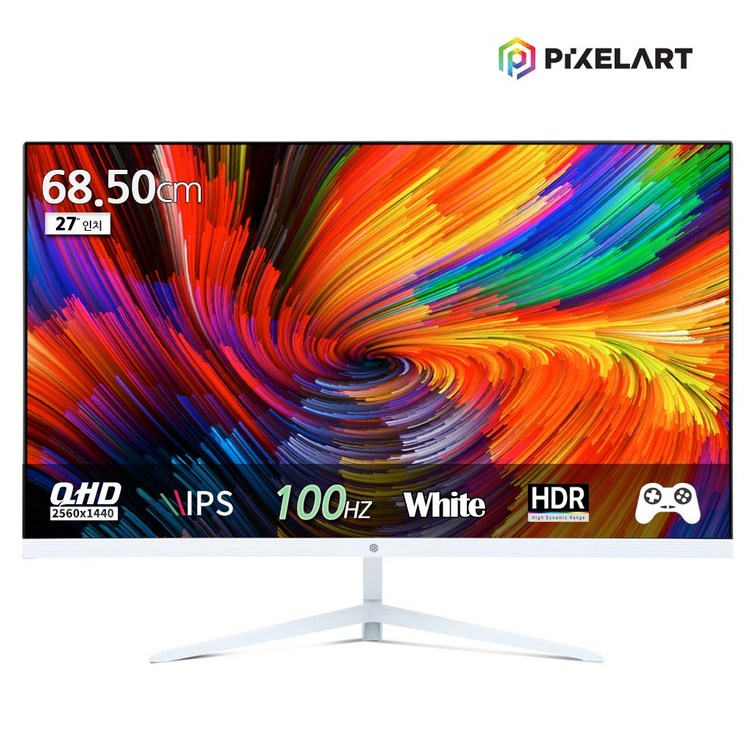 픽셀아트 PIXELART PAQ2710W 화이트 100Hz QHD IPS 27형 모니터 무결점, mm1mm, 단일상품